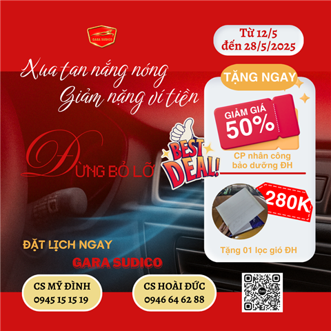 Ảnh Bảo dưỡng điều hòa ô tô - Ưu đãi 50% tại Gara Sudico